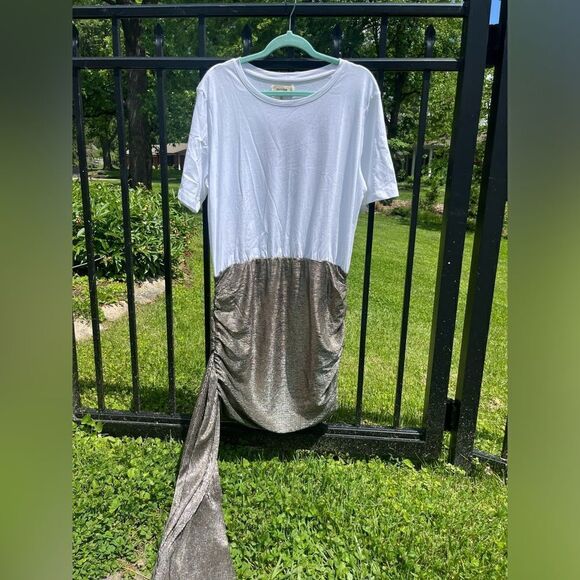 Anthropologie Porridge Metallic Twofer Mini Dress NWT - Picture 7 of 9